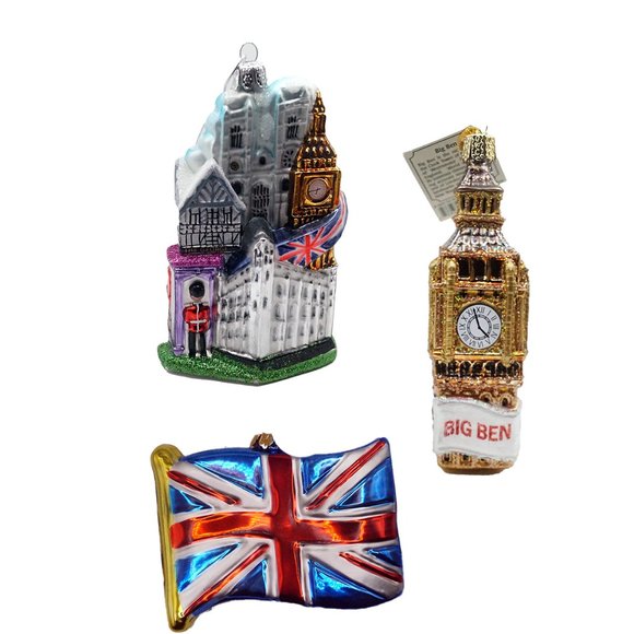 Old World Ornaments Holiday Englishbritish Ornament Lot Poshmark